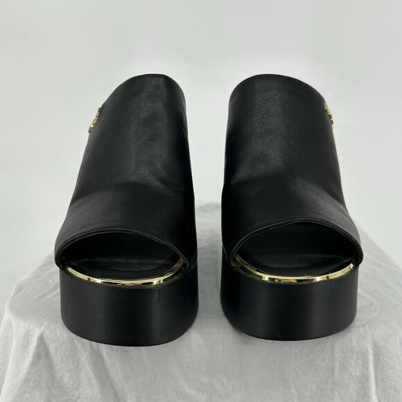 Women's Black Gold Toe DKNY Pen Platform Wedge Sandals Sz 9.5M LRT-2308 - Picture 2 of 8